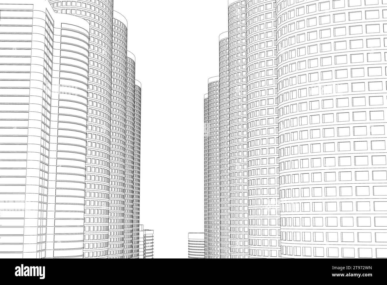 City buildings skyline of metropolitan outline. Town skyline line art ...