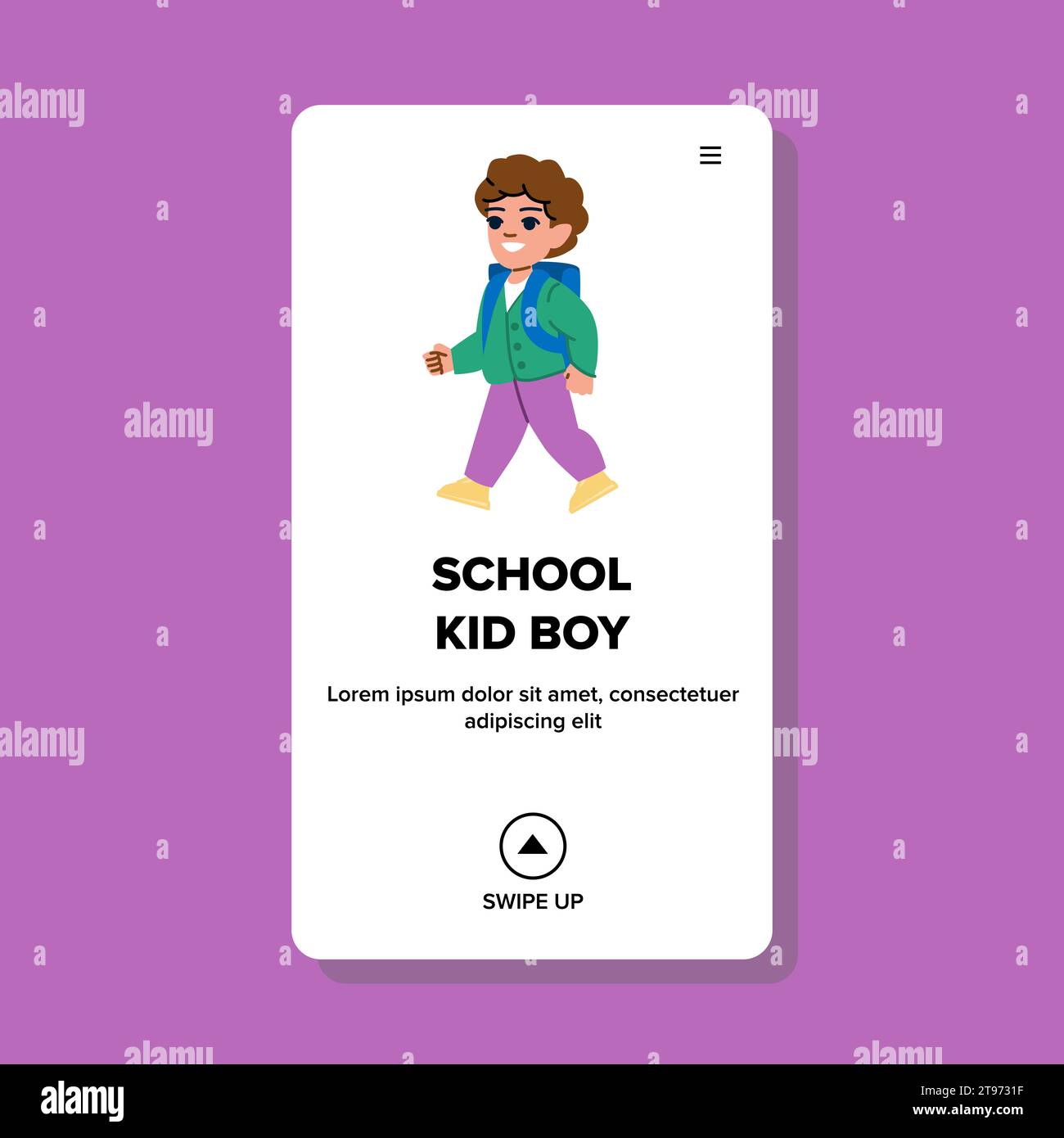 child school kid boy vector Stock Vector Image & Art - Alamy