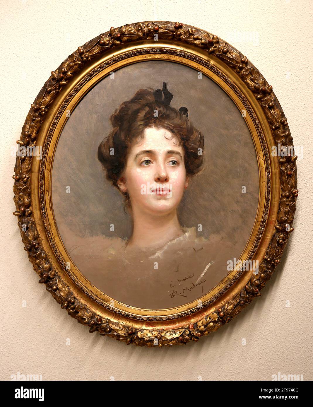 Portrait of Maria, by Raimundo de Madrazo (1841-1920) oil on canvas C. 1890. Museum of Montserrat, Barcelona, Catalonia, Spain. Stock Photo