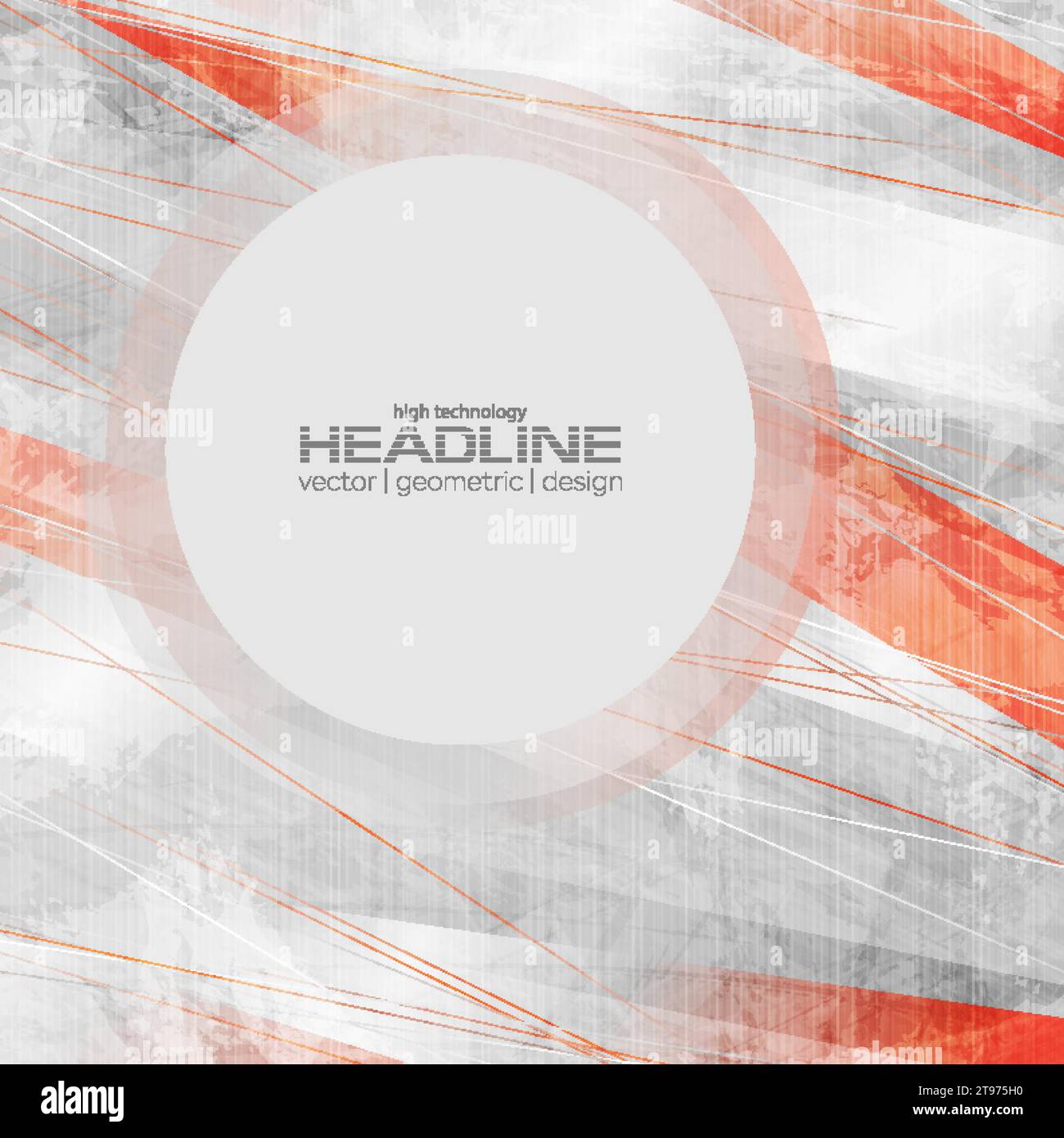 Orange and grey grunge stripes abstract geometric tech background with ...
