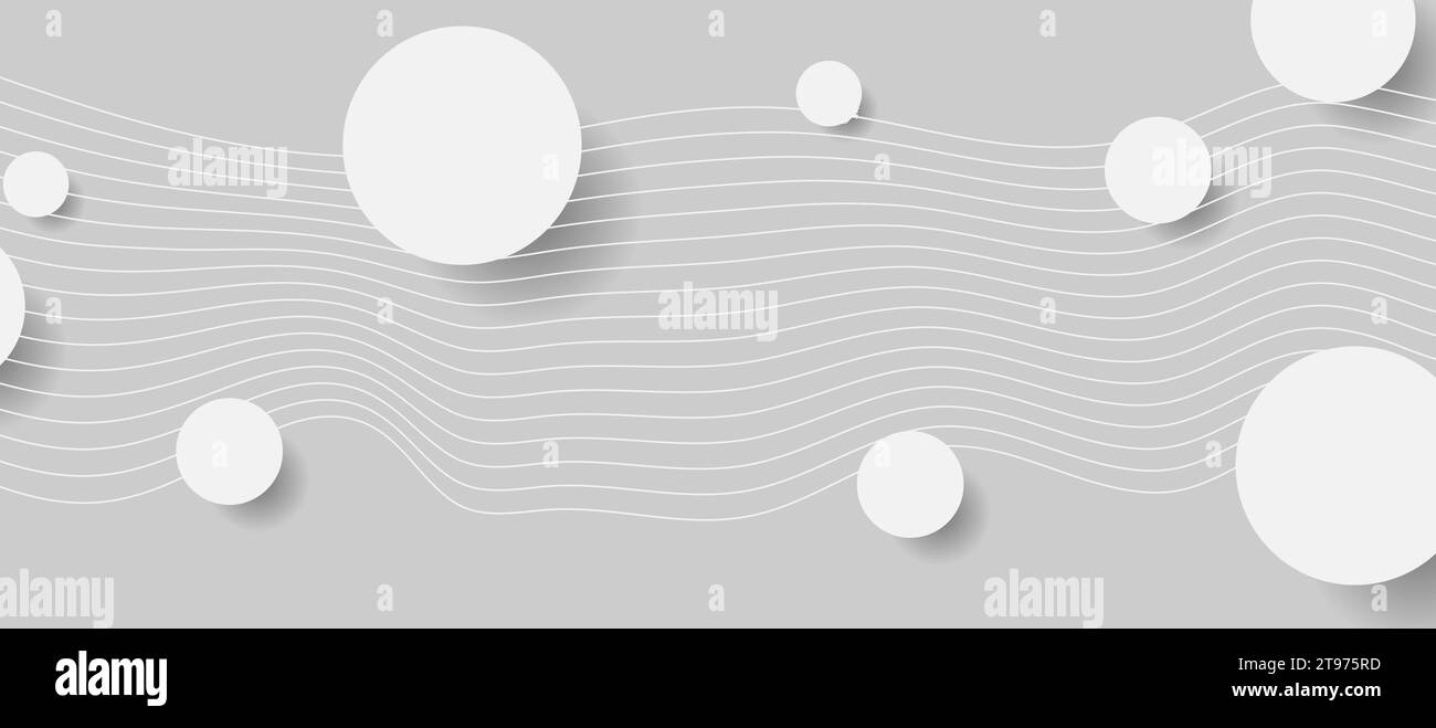 Wavy lines and paper circles abstract geometry minimal background ...