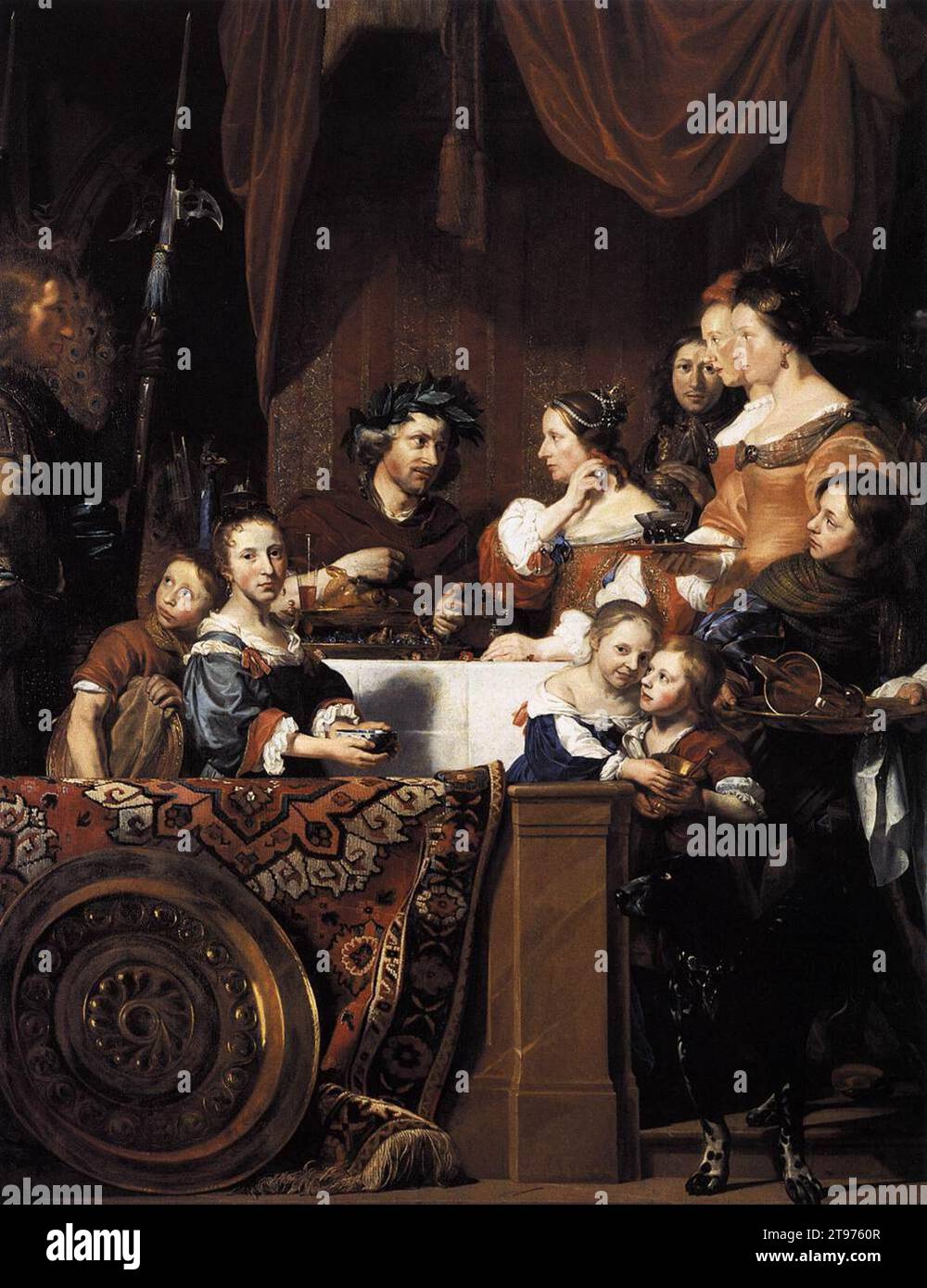 The de Bray Family (The Banquet of Antony and Cleopatra) 1669 by Jan De Bray Stock Photo