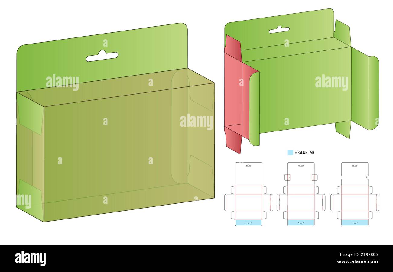 Box packaging die cut template design. 3d mock-up Stock Vector Image ...