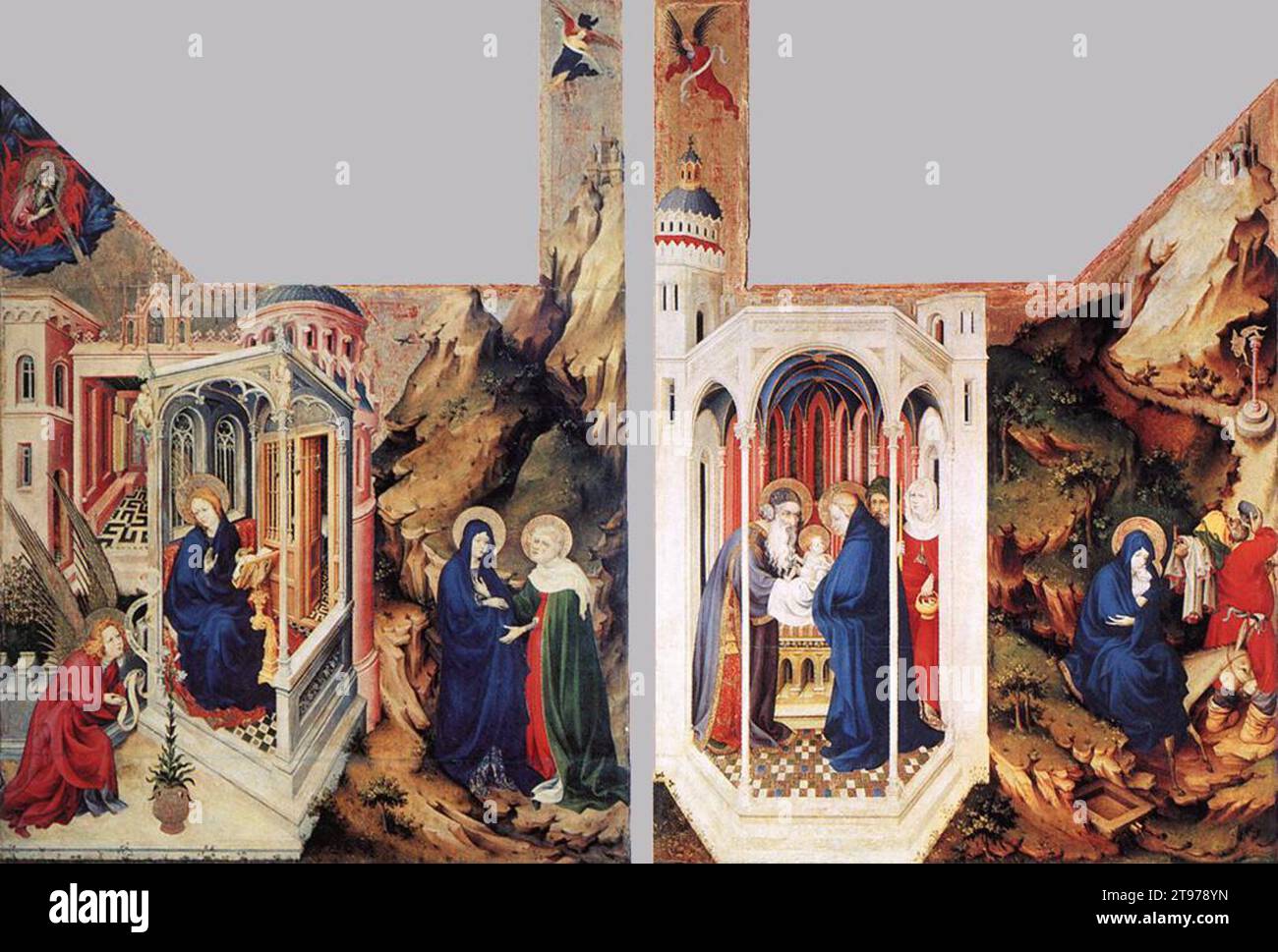 The Dijon Altarpiece 1393-99 by Melchior Broederlam Stock Photo