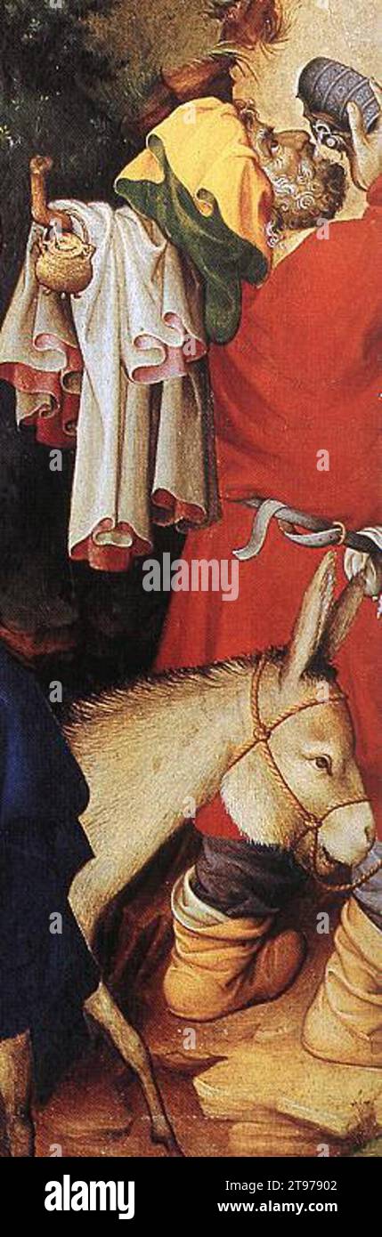 The Flight into Egypt (detail) 1393-99 by Melchior Broederlam Stock Photo