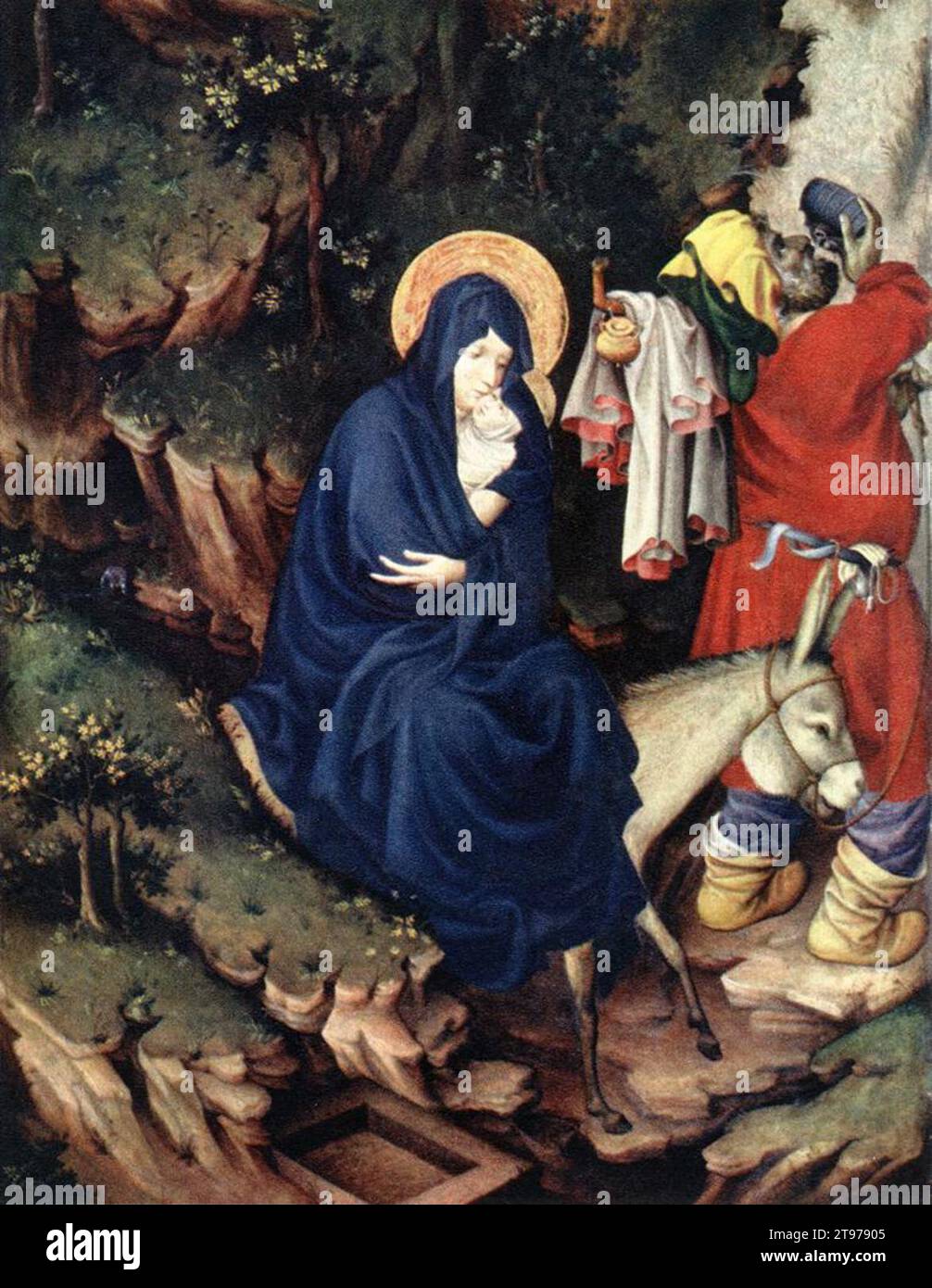 The Flight into Egypt 1393-99 by Melchior Broederlam Stock Photo