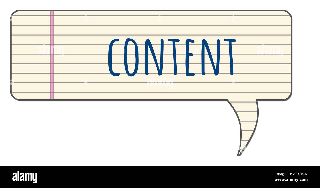 Content Notebook Texture Comment Symbol Text Stock Photo - Alamy