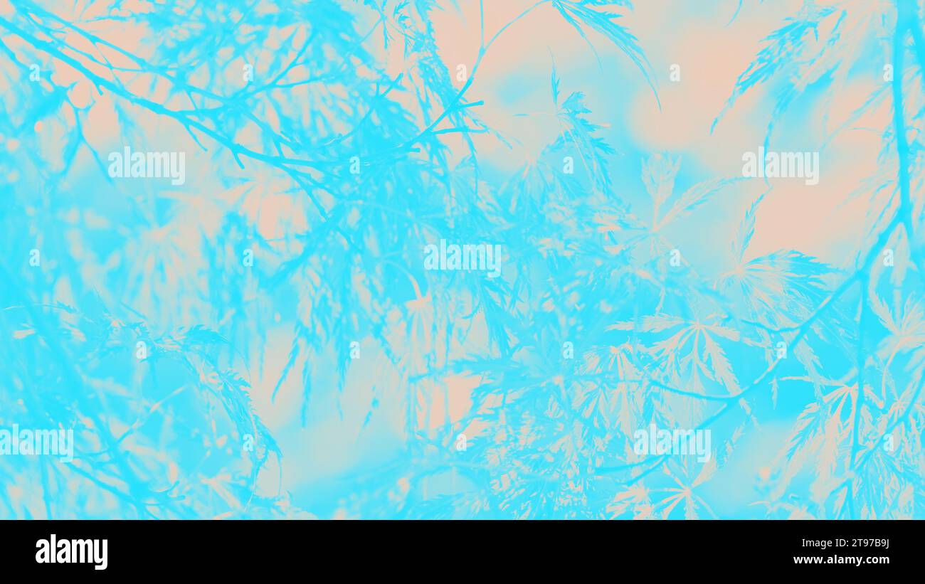 Abstract turquoise and peach color patchy panoramic background with ...