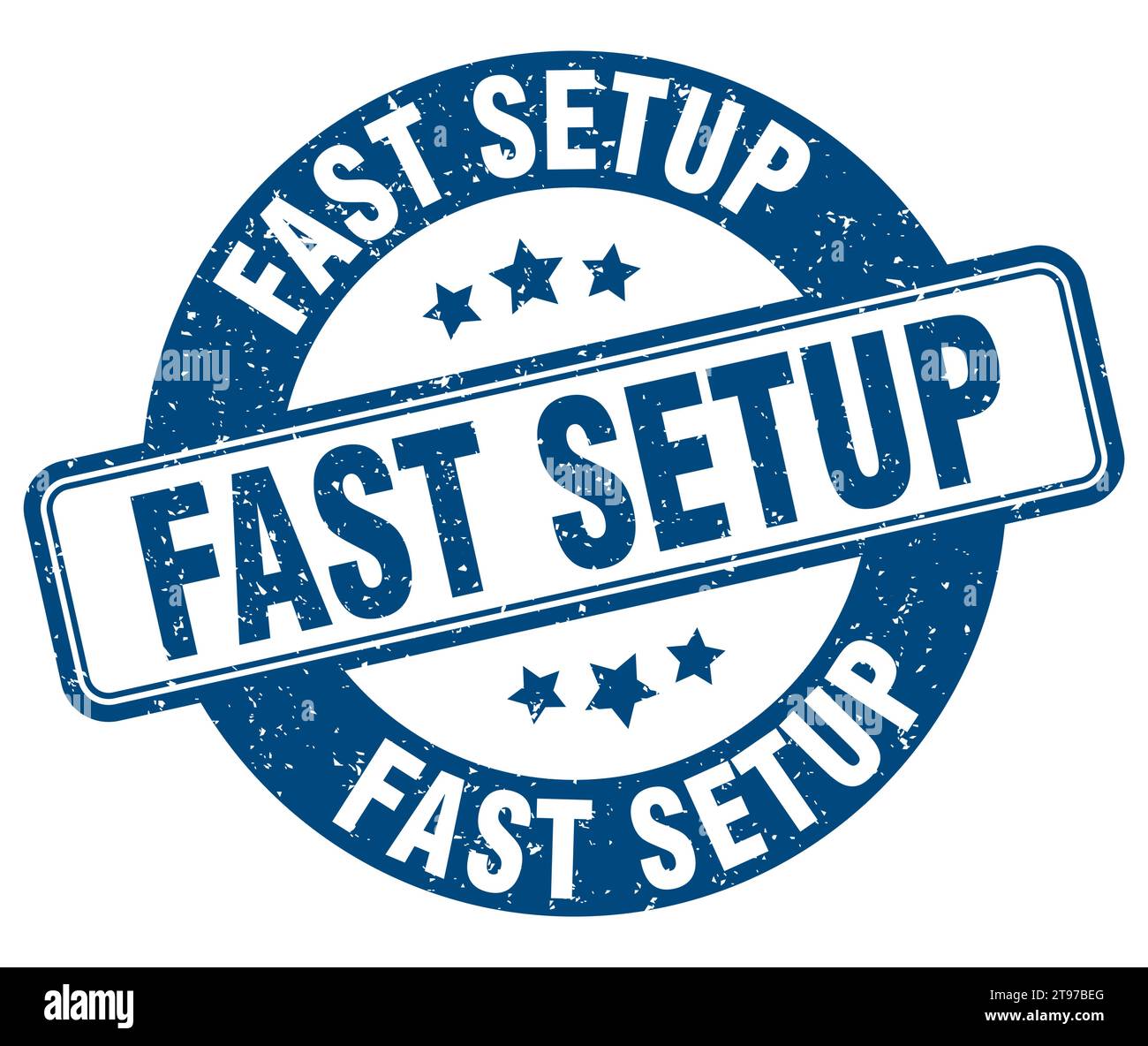 fast setup stamp. fast setup sign. round grunge label Stock Vector