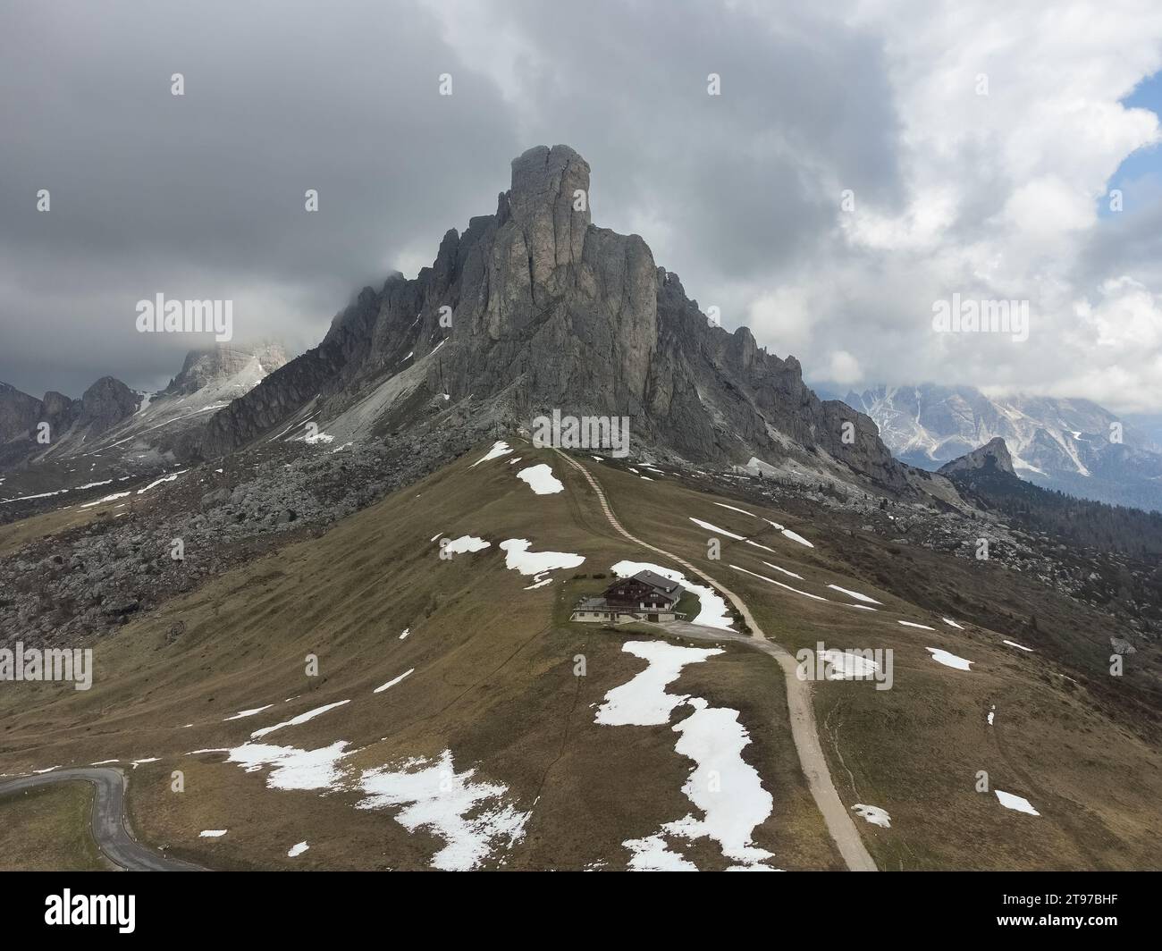 beautiful landscape at Passo di Giau in the Dolomites Italy Stock Photo