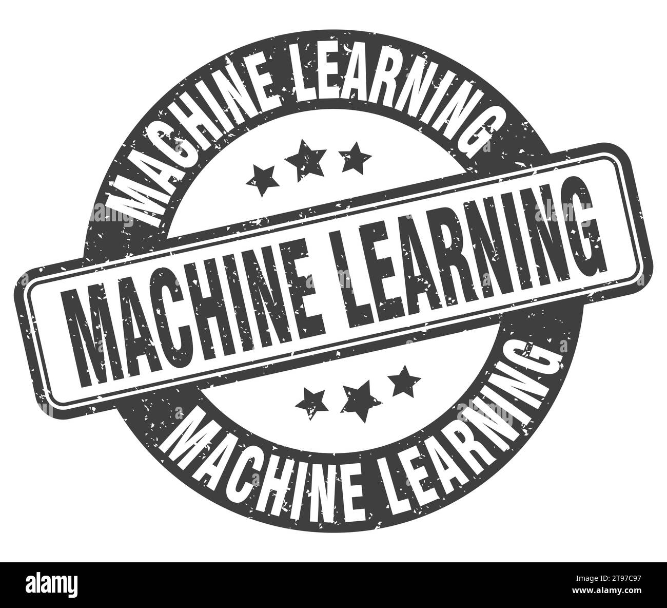 machine learning stamp. machine learning sign. round grunge label Stock ...