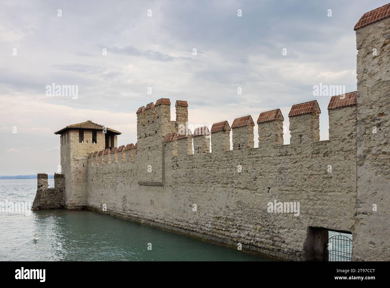 Fortress in Sirmione on Lake Garda in Italy Stock Photo