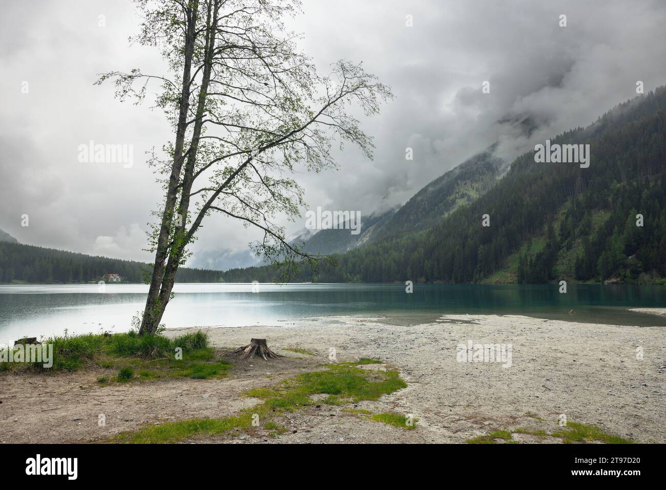 Lago Anterselva in the Dolomites of Italy Stock Photo