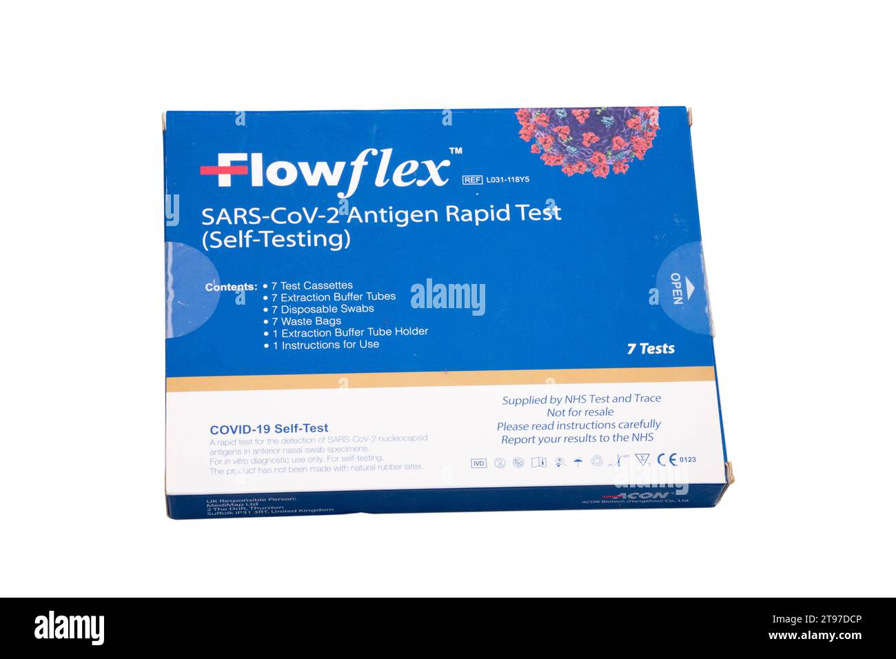 Box of lateral flow test / LFT / LFD / lateral flow device kit for