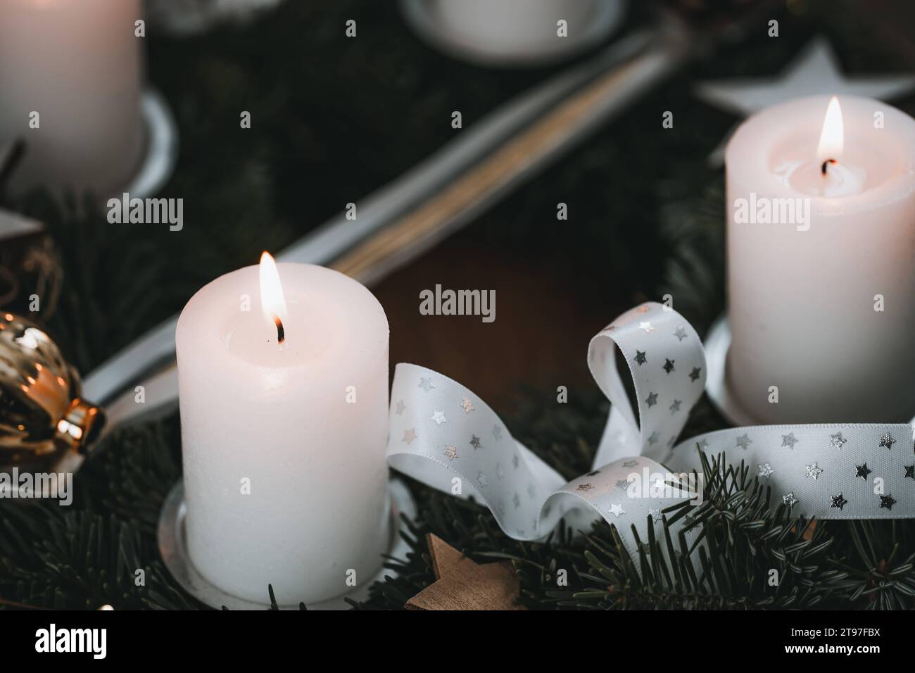 Augsburg, Bavaria, Germany November 23, 2023 First Advent, A candle