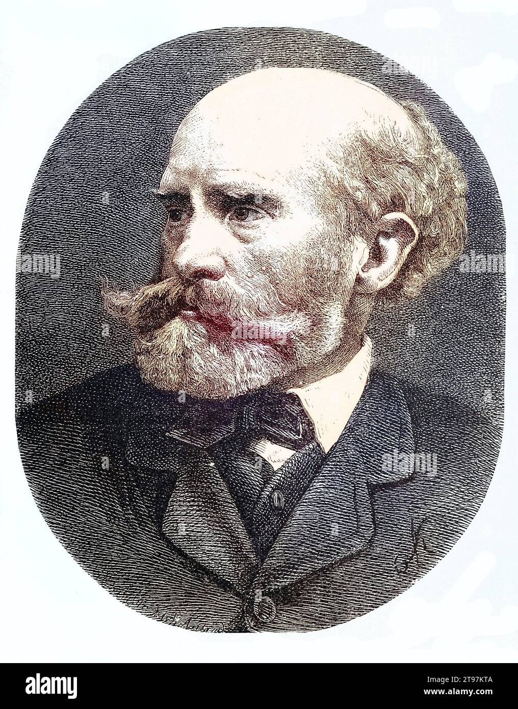 August von Kreling, 1819 - 1876, ein deutscher Maler und Bildhauer, Historisch, digital restaurierte Reproduktion von einer Vorlage aus dem 19. Jahrhundert, koloriert  /  August von Kreling, 1819 - 1876, a German painter and sculptor, Historical, digitally restored reproduction from a 19th century original, coloured Stock Photo