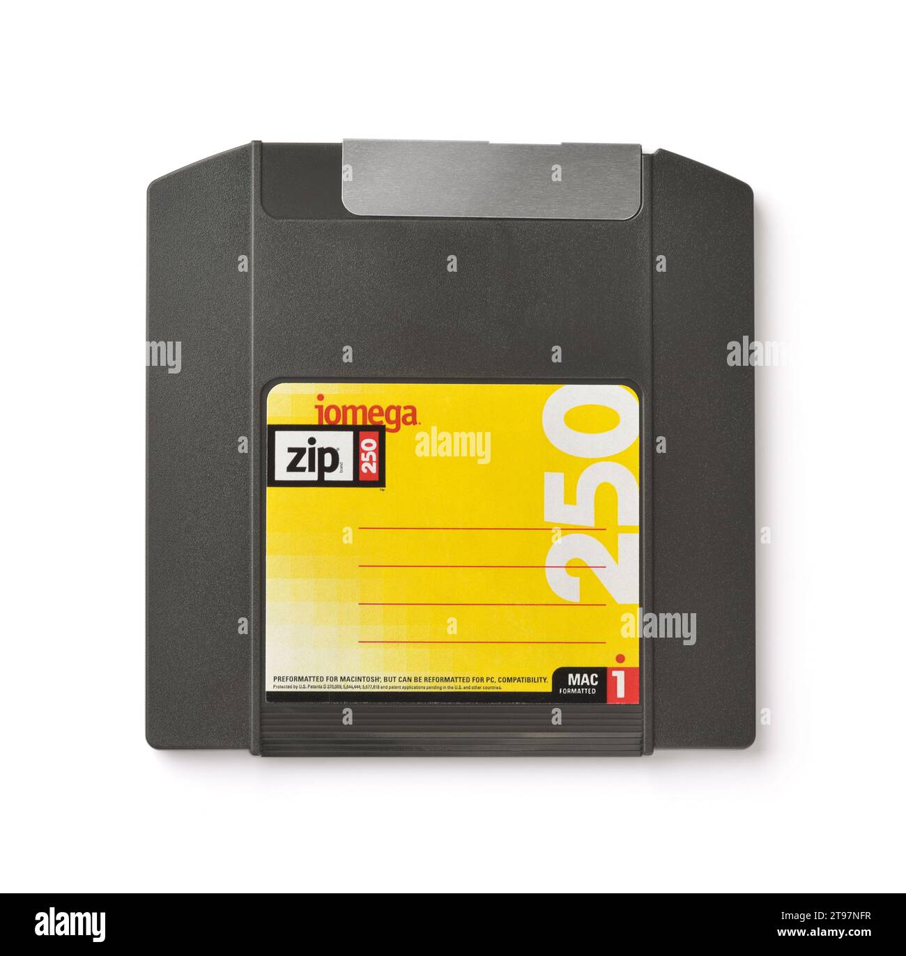Samara, Russia - January 2022. Front view of Iomega Zip 250 floppy disk isolated on white Stock Photo