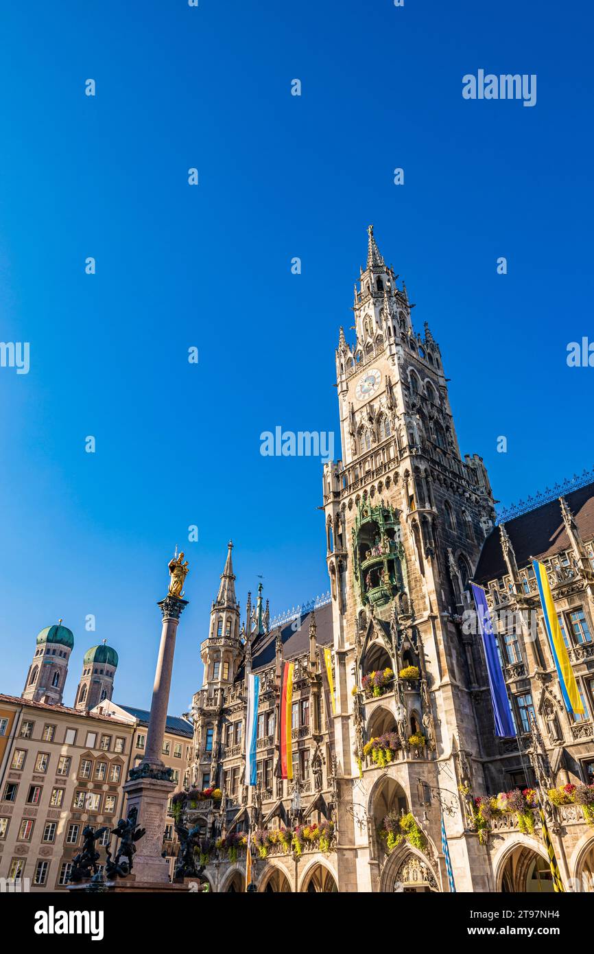 Germany, Bavaria, Munich, New Town Hall on Marienplatz Stock Photo