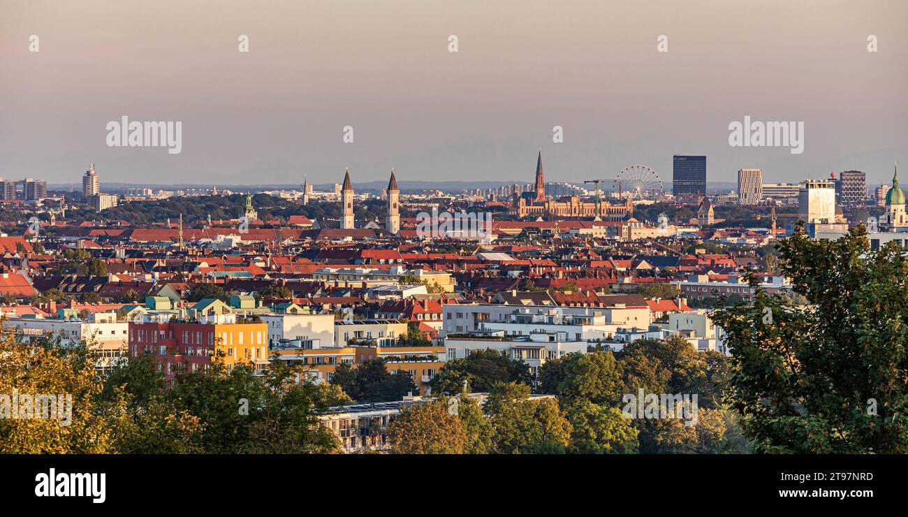 Germany, Bavaria, Munich, Panoramic view of residential district Stock Photo