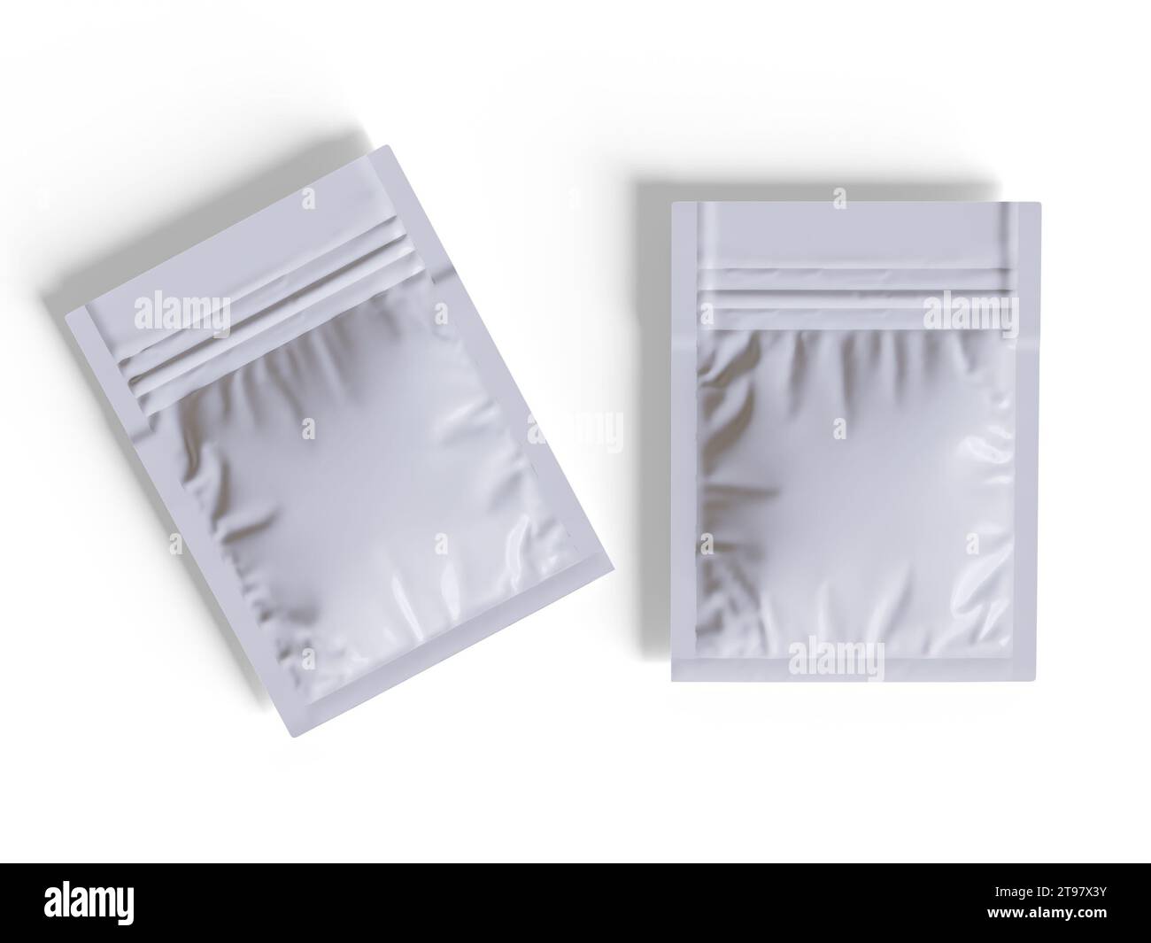 Packaging sachet white color realistic texture rendering 3D ...