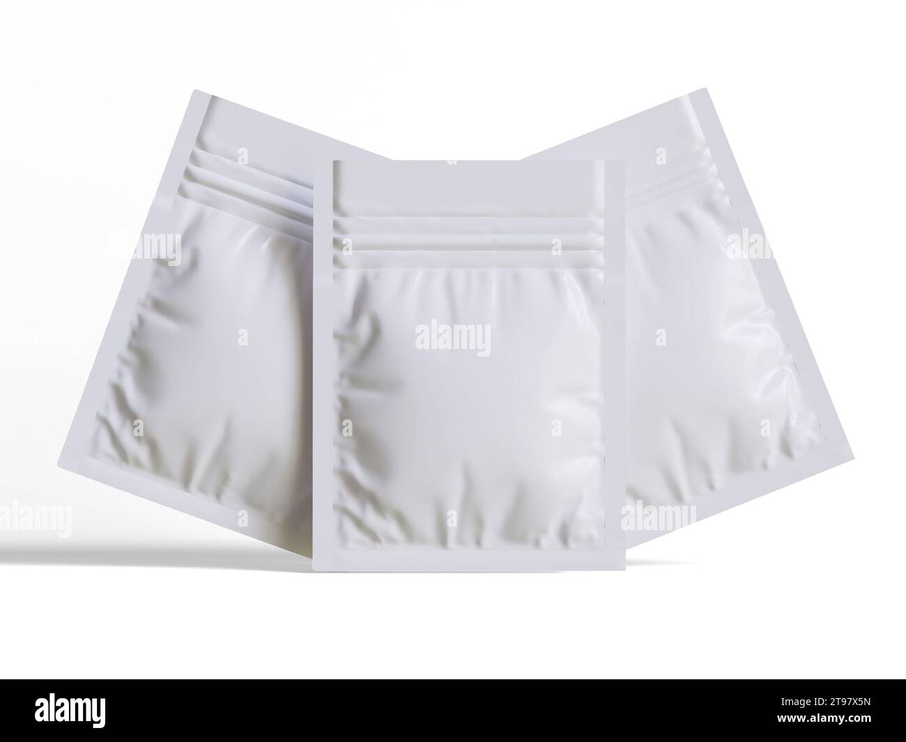 Packaging sachet white color realistic texture rendering 3D ...