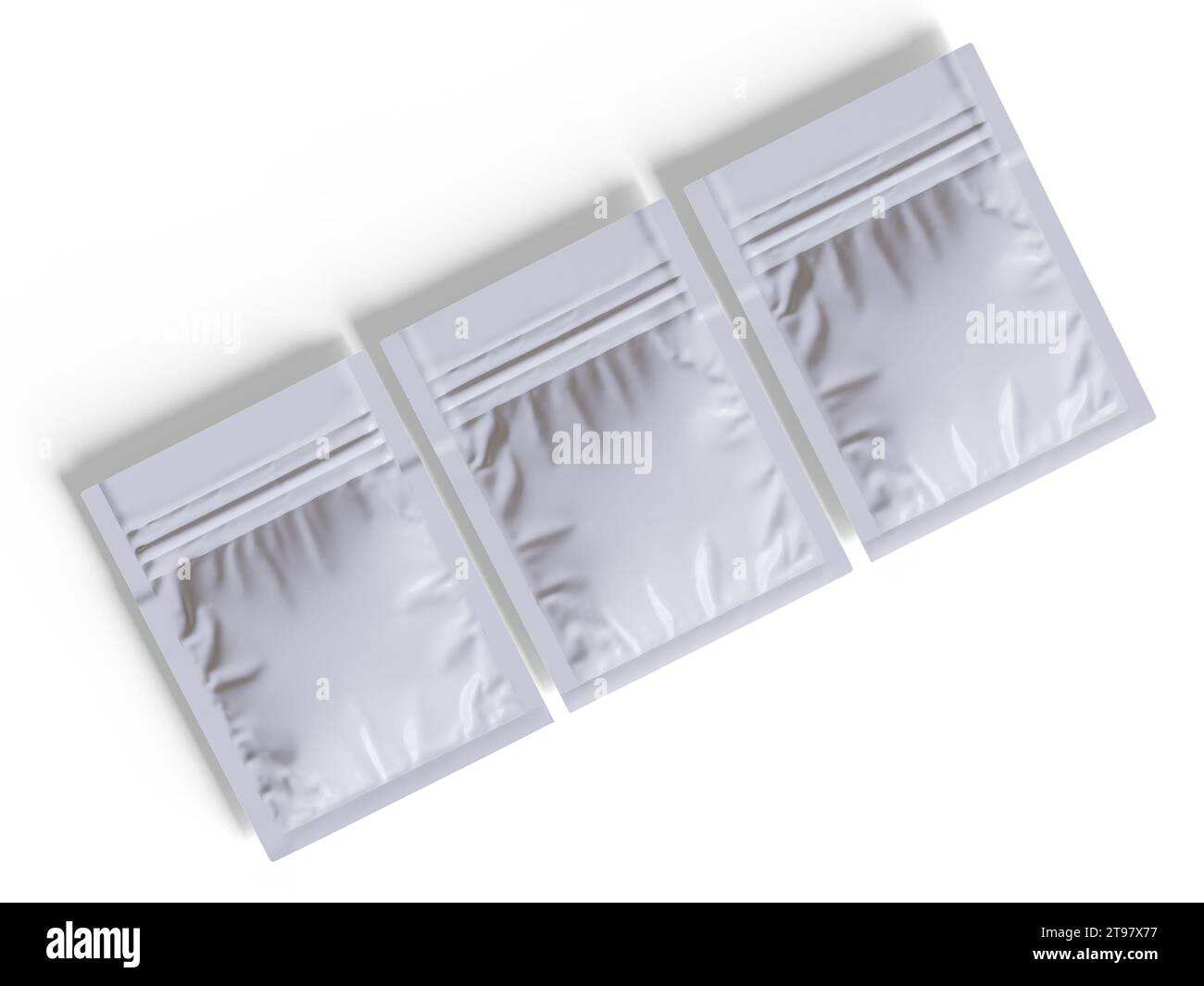 Packaging sachet white color realistic texture rendering 3D ...