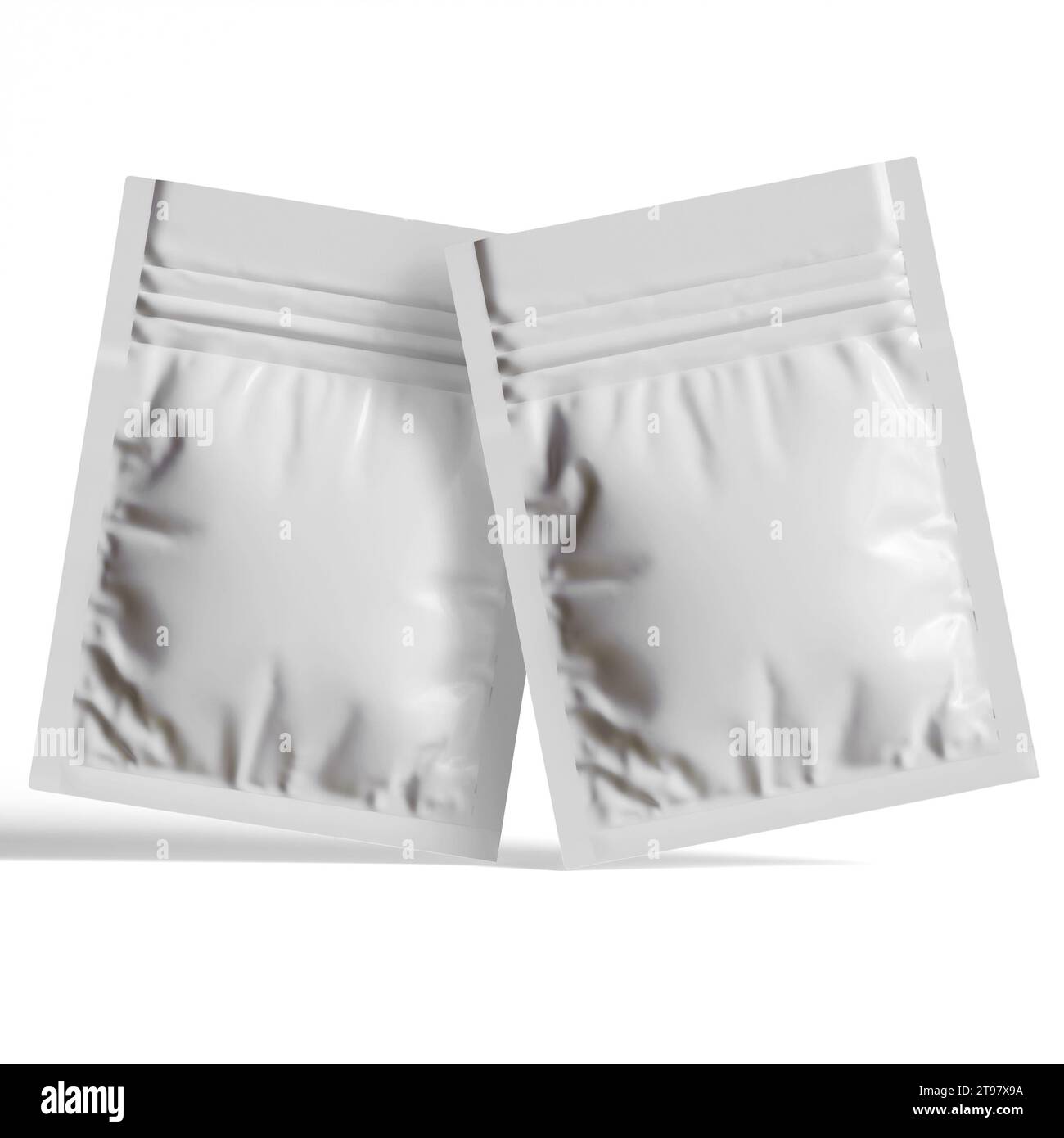 Packaging sachet white color realistic texture rendering 3D ...