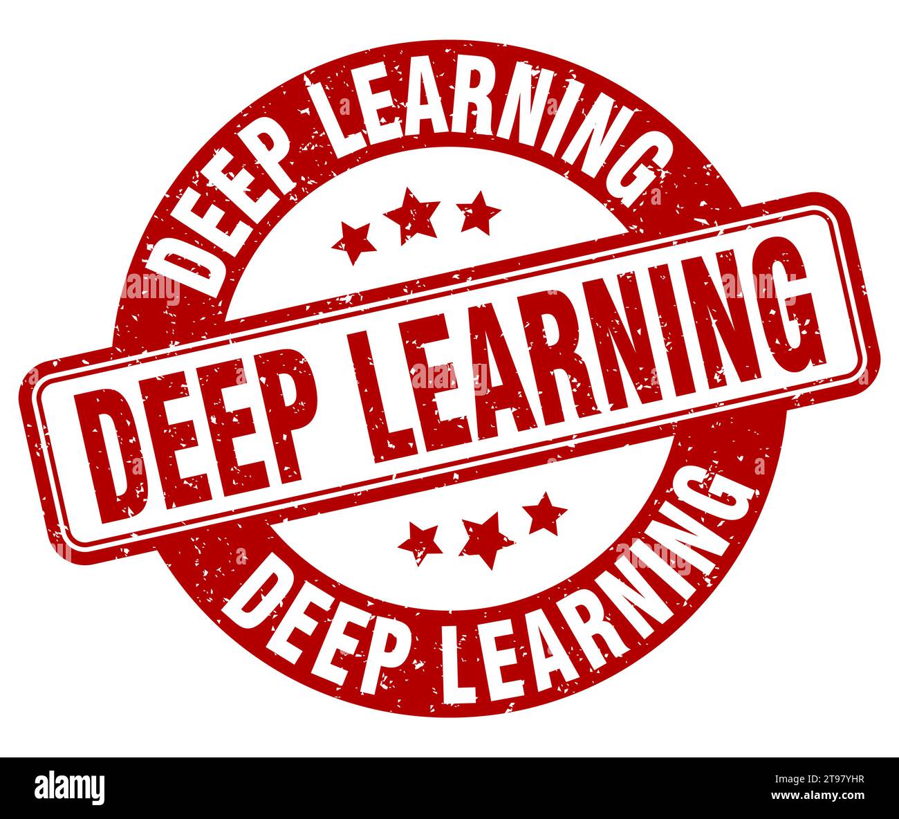 deep learning stamp. deep learning sign. round grunge label Stock Vector