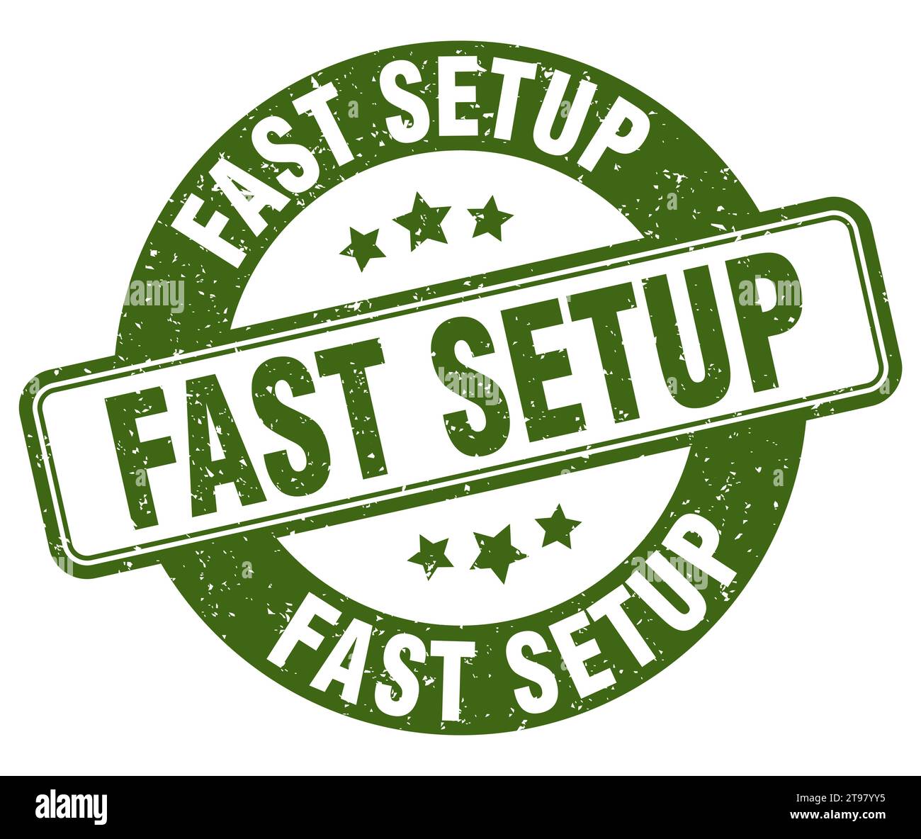 fast setup stamp. fast setup sign. round grunge label Stock Vector