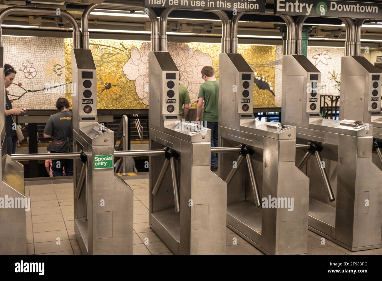 Train subway in New York Manhattan Times Square Stock Photo Alamy