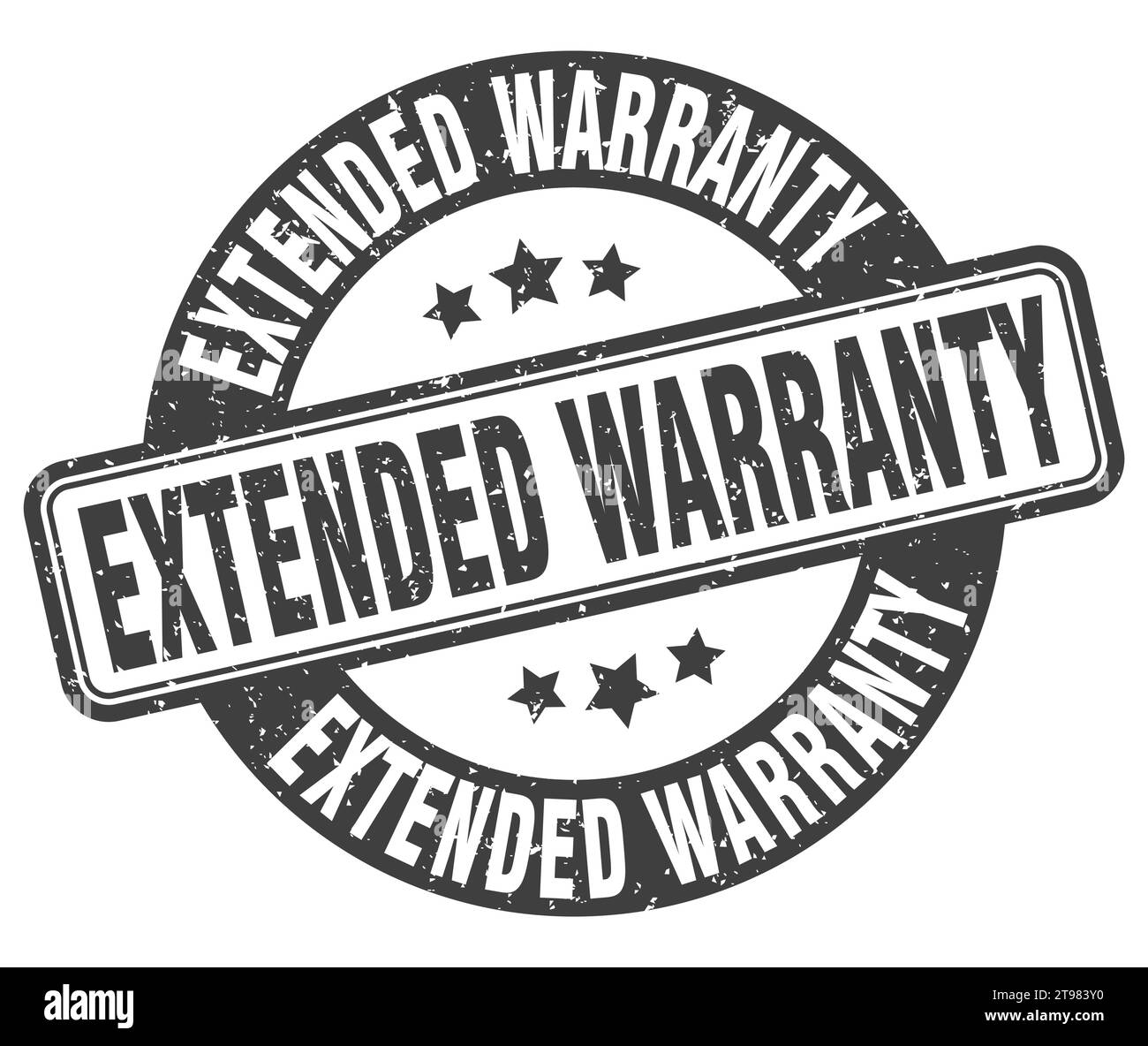 extended warranty stamp. extended warranty sign. round grunge label