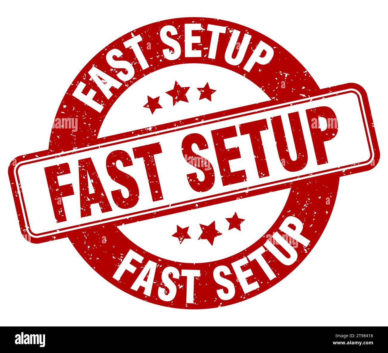 fast setup stamp. fast setup sign. round grunge label Stock Vector