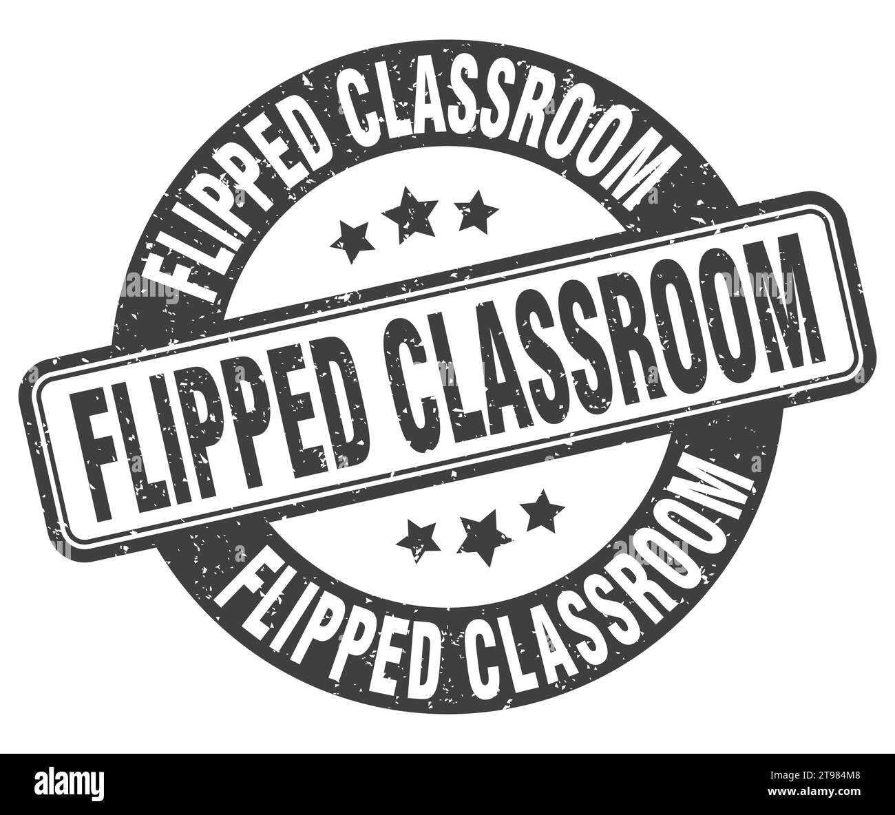 flipped classroom stamp. flipped classroom sign. round grunge label Stock Vector