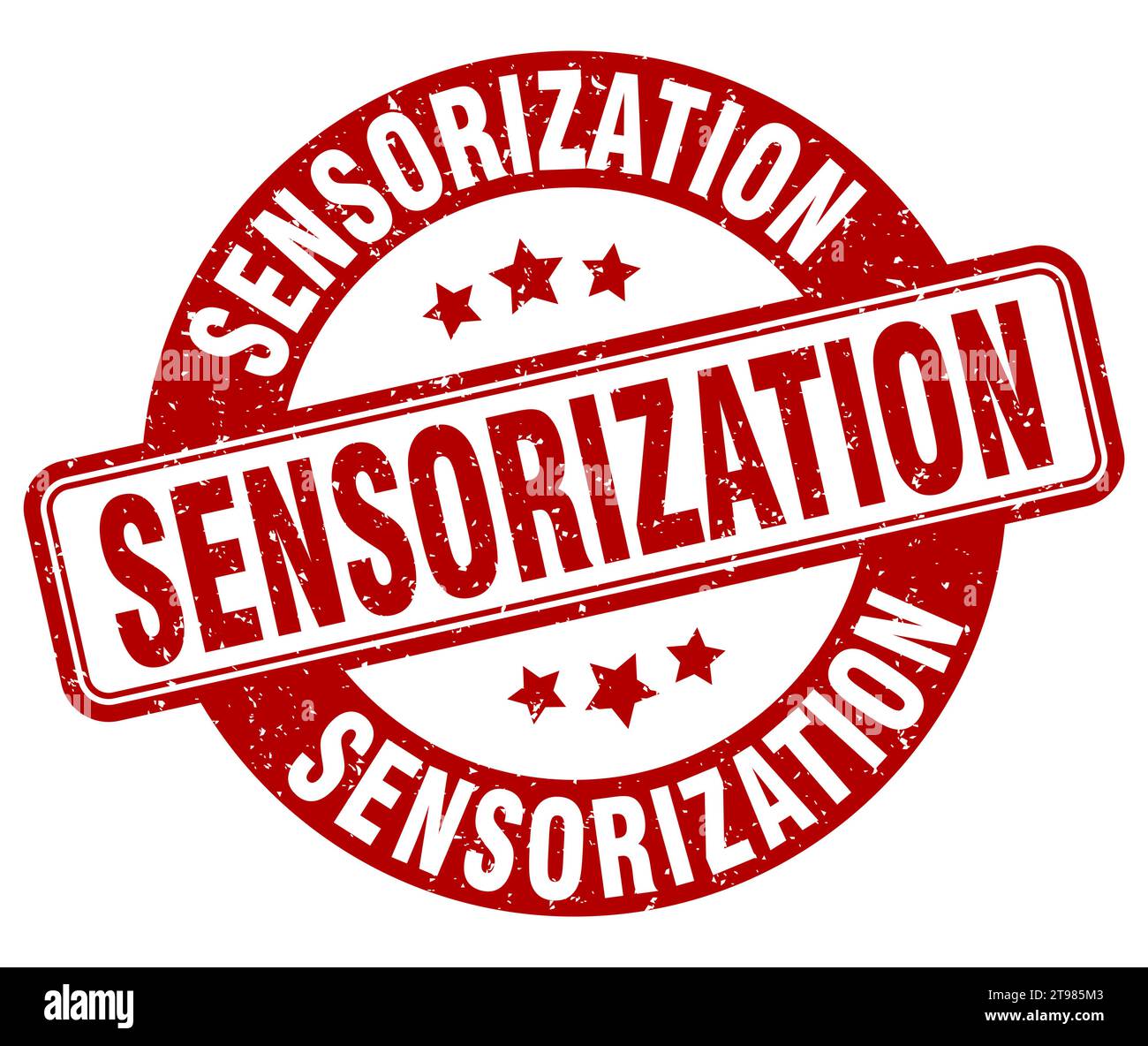 sensorization stamp. sensorization sign. round grunge label Stock ...