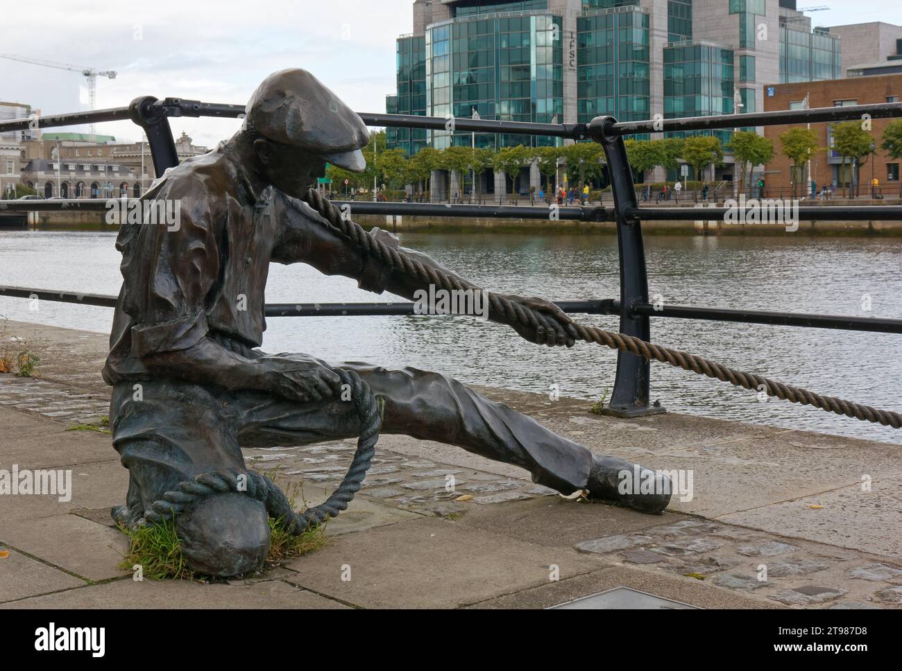 DUBLIN, Ireland August 5, 2023 The Linesman bronze statue in the