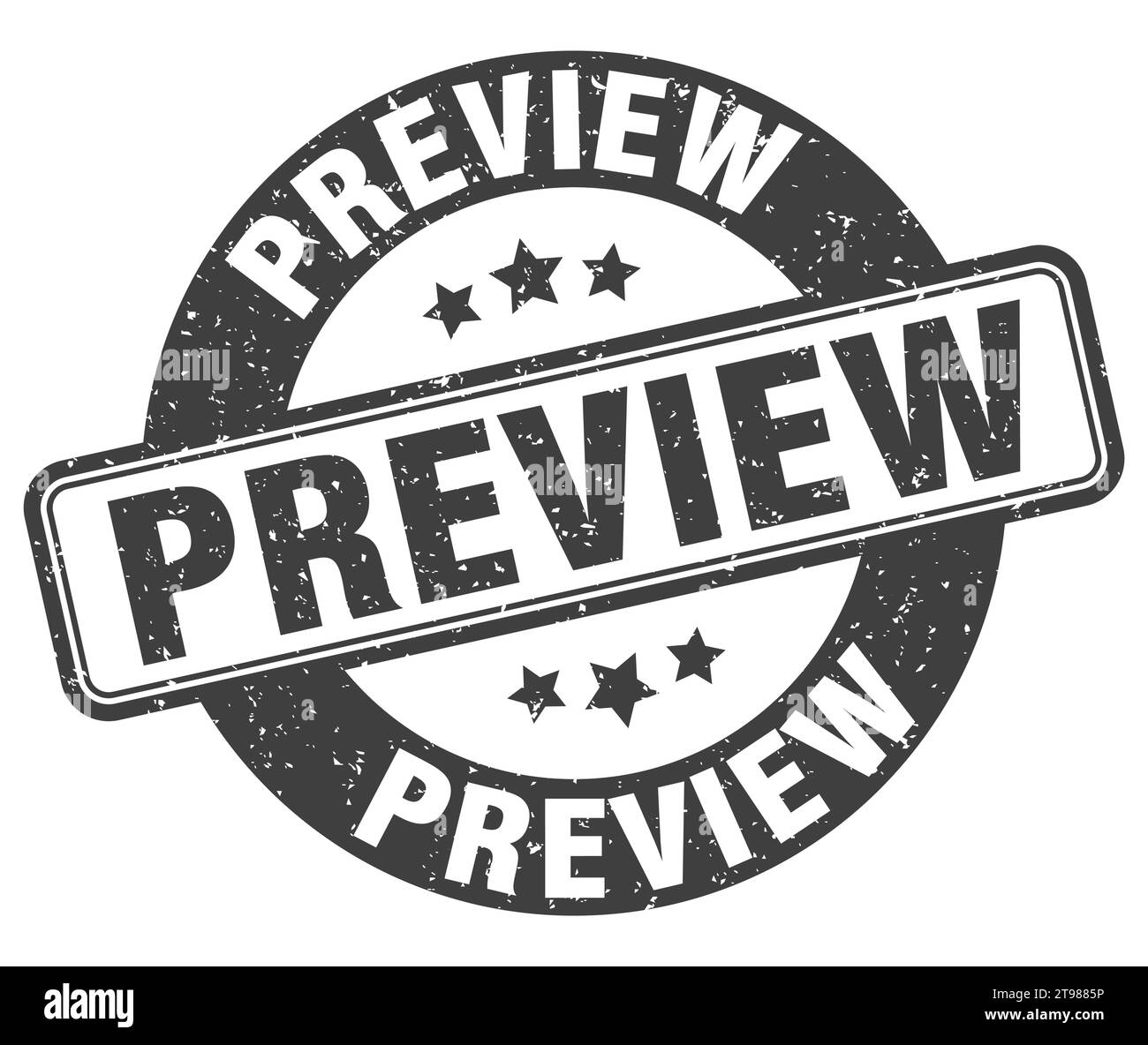 preview stamp. preview sign. round grunge label Stock Vector