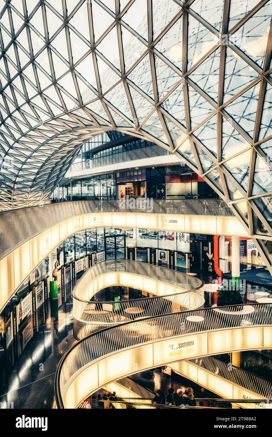 Interior of MyZeil Shopping Mall in Frankfurt am Main, Hessen, Germany