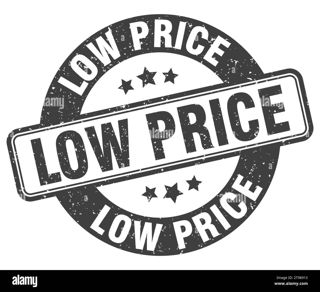 low price stamp. low price sign. round grunge label Stock Vector