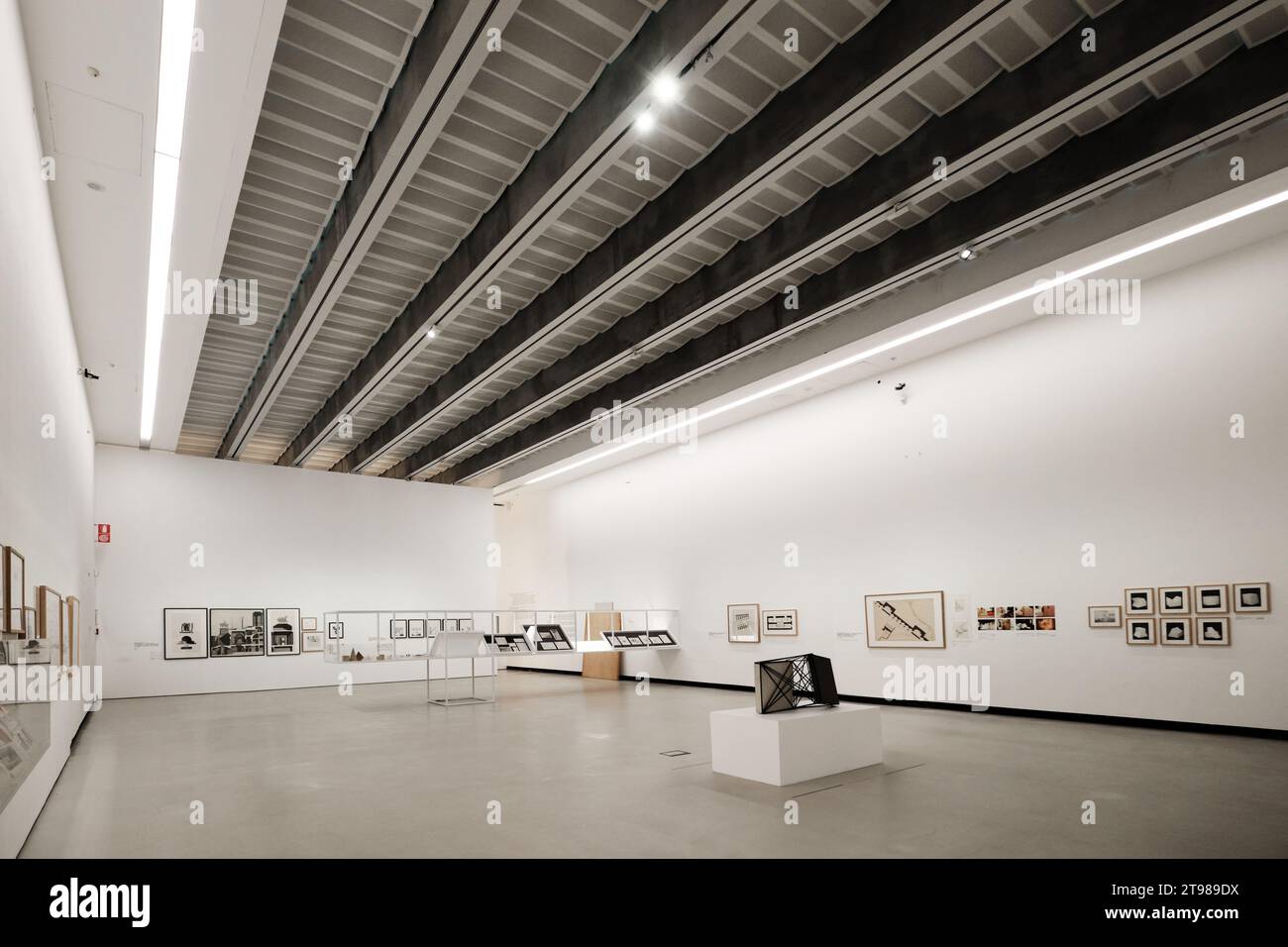 Rome, Italy - October 29 2023: Interior of MAXXI national museum of 21st-century contemporary art and architecture, building designed by Zaha Hadid Stock Photo