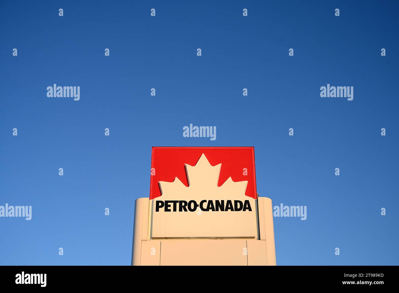 Kamloops, BC, Canada  - July 20, 2023: Gas station Petro-Canada logo. Stock Photo