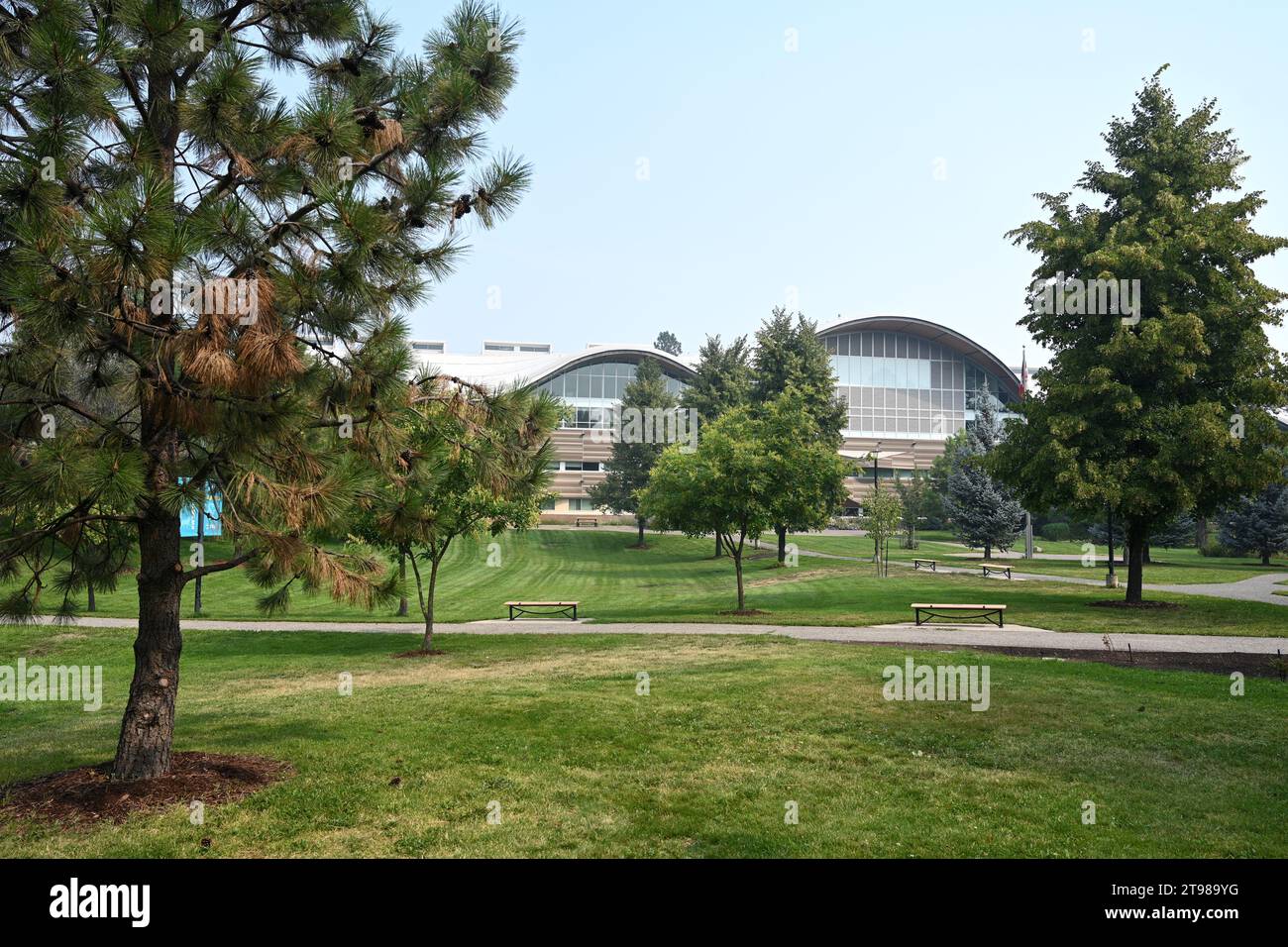 Kamloops, BC, Canada - August 17, 2023: The Thompson Rivers University in Kamloops. Stock Photo