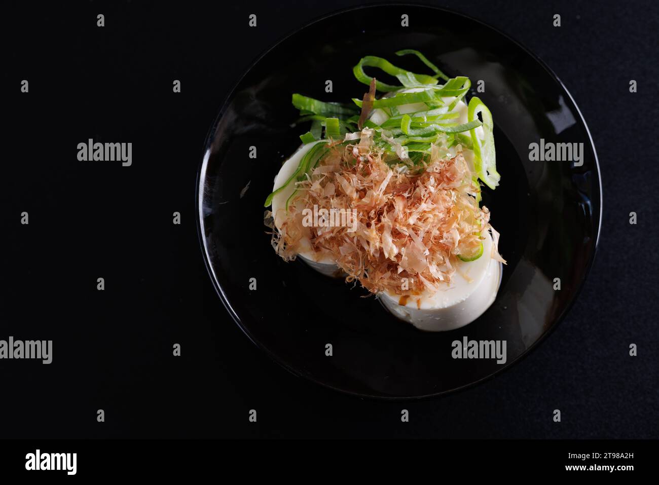 Japanese tofu Japanese appetizer soft cold tofu with sauce ginger and