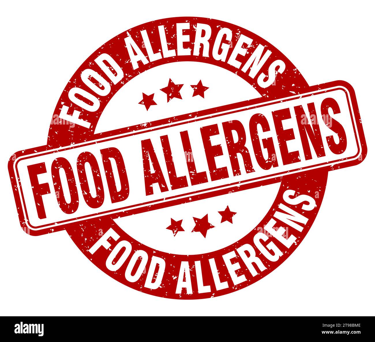 food allergens stamp. food allergens sign. round grunge label Stock ...