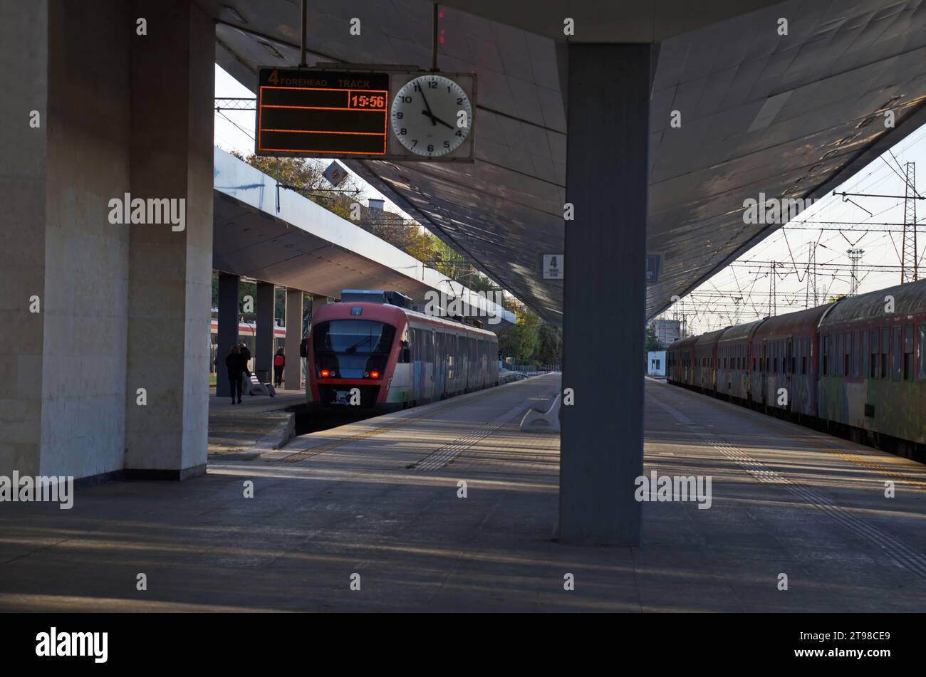 View of part of the central railway station in the city of Sofia, Bulgaria, Europe Stock Photo