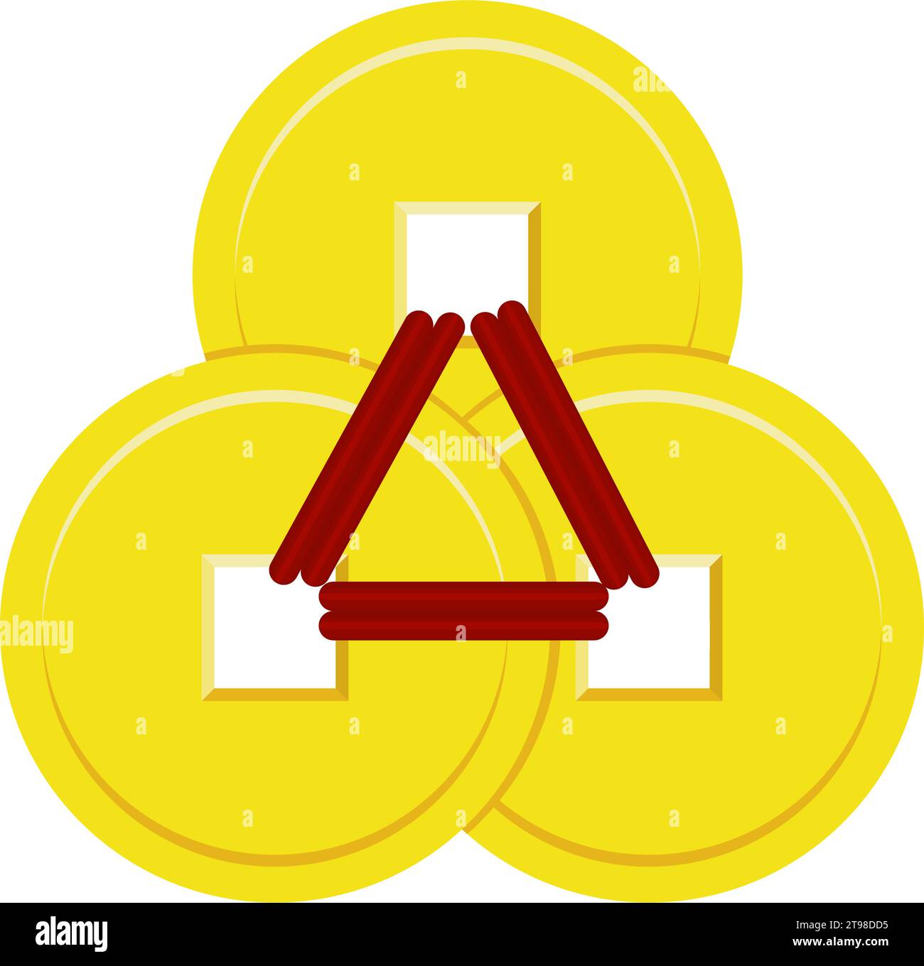 Lunar New Year coin element. Vector illustration. Stock Vector