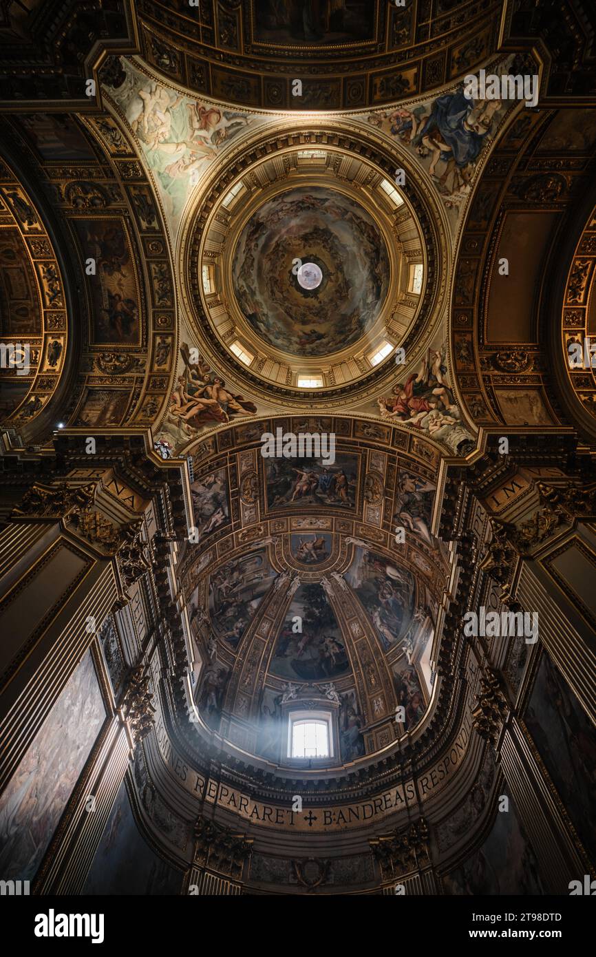 Rome, Italy - October 29 2023: Dome of the Church of Sant'Andrea della Valle Stock Photo