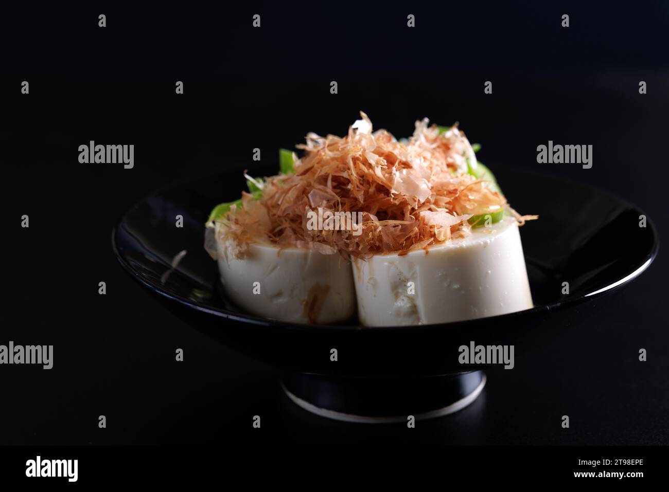 Japanese tofu Japanese appetizer soft cold tofu with sauce ginger and