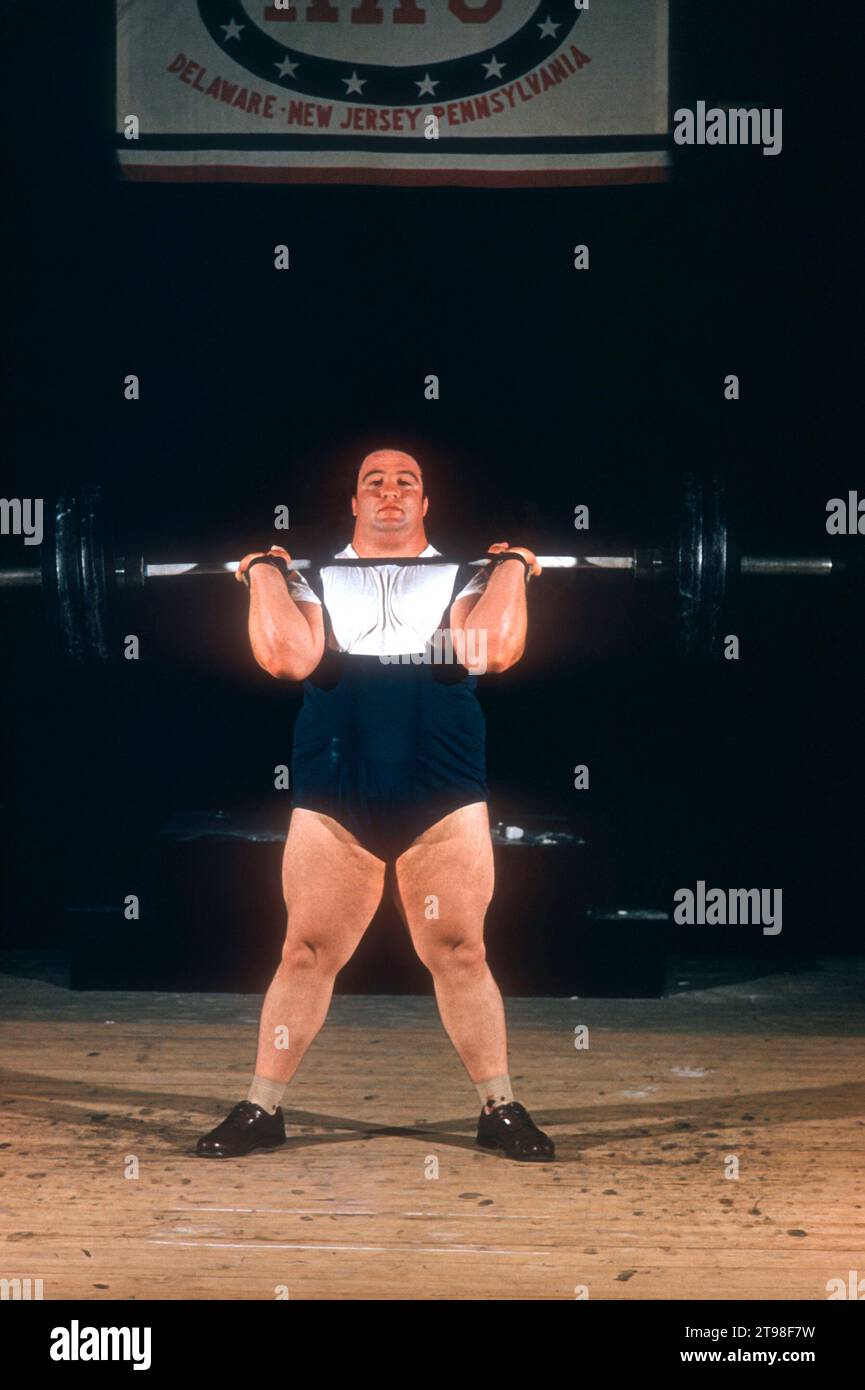 PHILADELPHIA, PA - JUNE, 1956: Weightlifter Paul Anderson (1932-1994