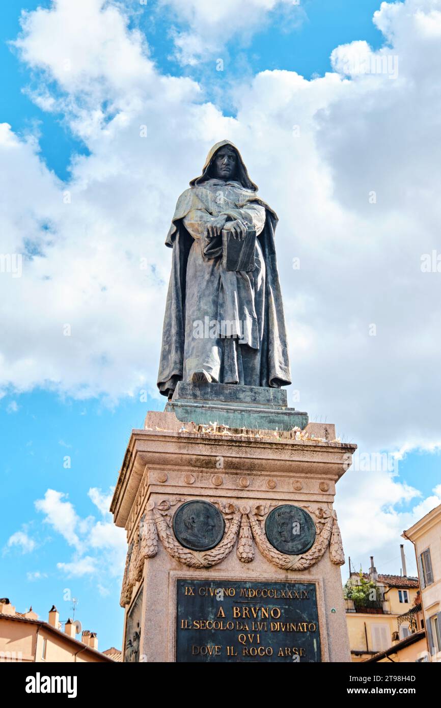 Rome, Italy - November 4 2023: The Statue of Giordano Bruno on Campo de' Fiori Stock Photo