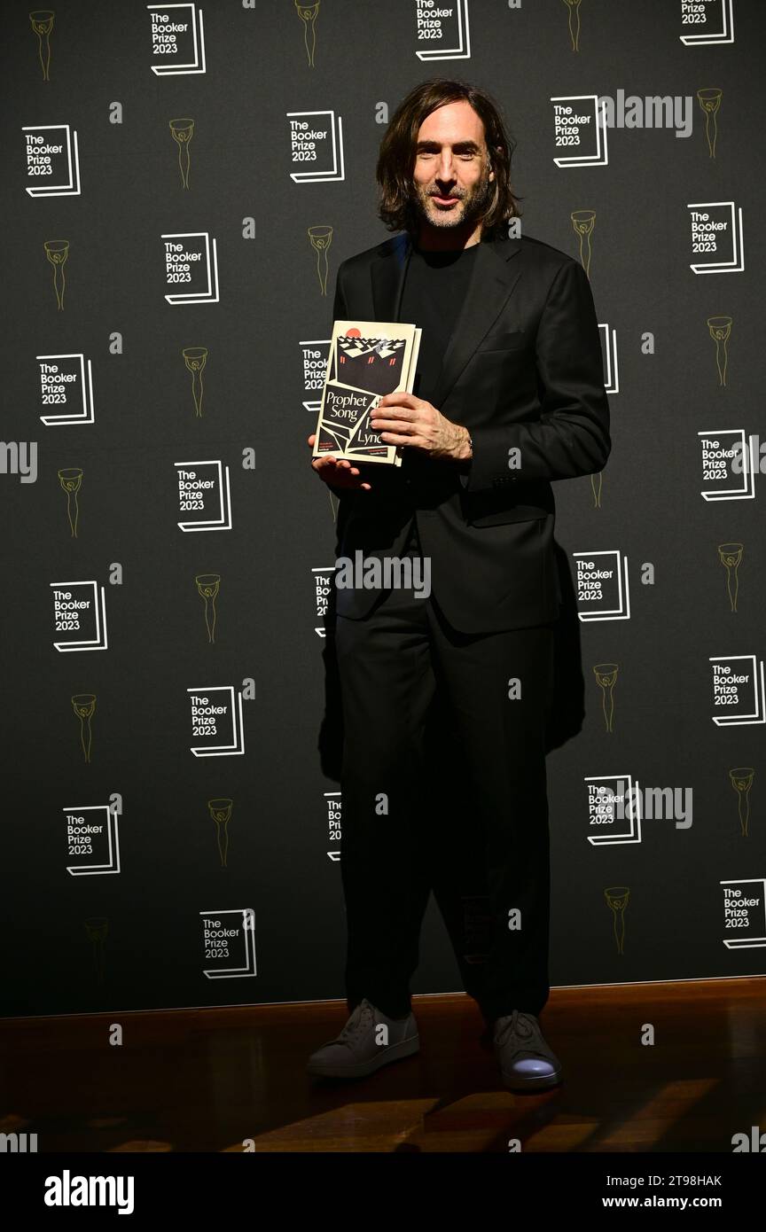 London, UK. 23rd Nov, 2023. Reading guide: Prophet Song by Paul Lynch attends the Booker Prize 2023 shortlist readings at Queen Elizabeth Hall, Southbank Centre, London, UK. Credit: See Li/Picture Capital/Alamy Live News Stock Photo